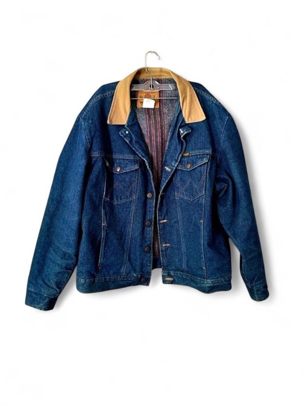 VTG 90s Wrangler Blanket Lined Denim Trucker Jacket Size 48 XL